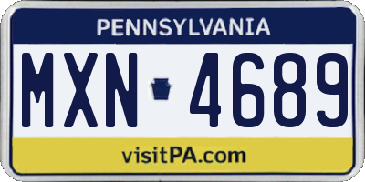 PA license plate MXN4689