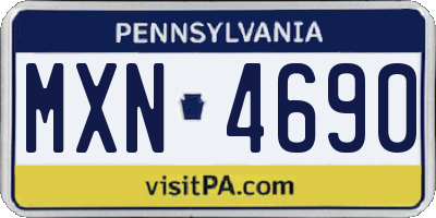 PA license plate MXN4690