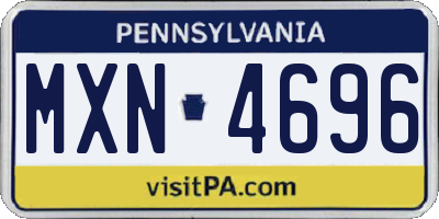 PA license plate MXN4696