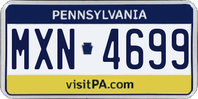 PA license plate MXN4699
