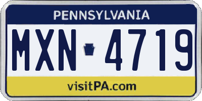 PA license plate MXN4719