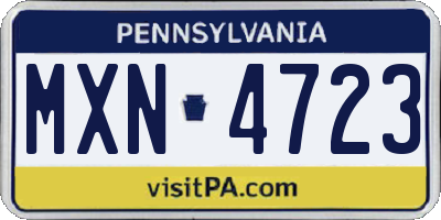 PA license plate MXN4723