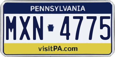 PA license plate MXN4775