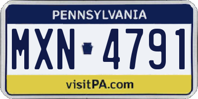 PA license plate MXN4791