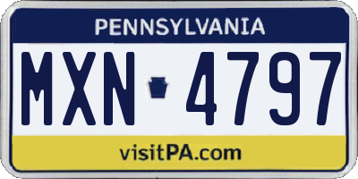 PA license plate MXN4797