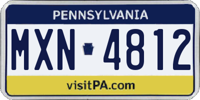 PA license plate MXN4812