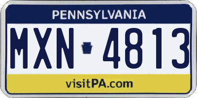 PA license plate MXN4813