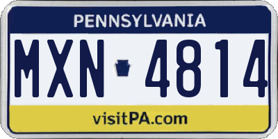 PA license plate MXN4814