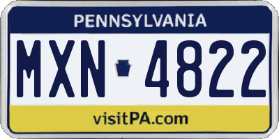 PA license plate MXN4822