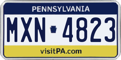 PA license plate MXN4823