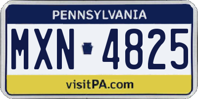 PA license plate MXN4825