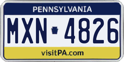 PA license plate MXN4826