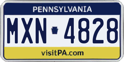 PA license plate MXN4828