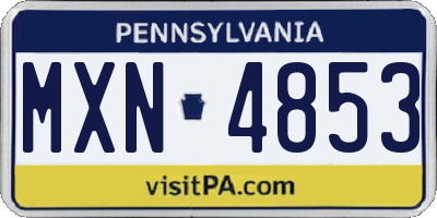 PA license plate MXN4853