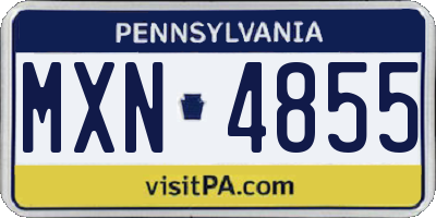 PA license plate MXN4855