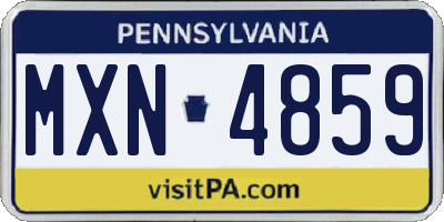 PA license plate MXN4859