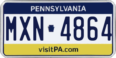 PA license plate MXN4864