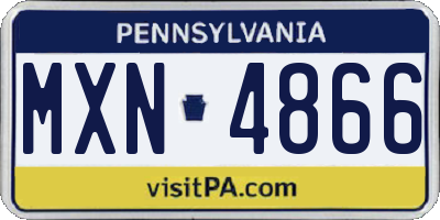 PA license plate MXN4866