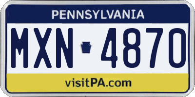 PA license plate MXN4870