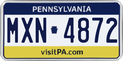 PA license plate MXN4872