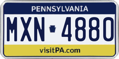 PA license plate MXN4880