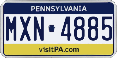 PA license plate MXN4885