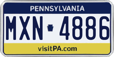 PA license plate MXN4886