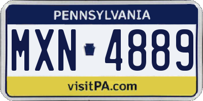 PA license plate MXN4889