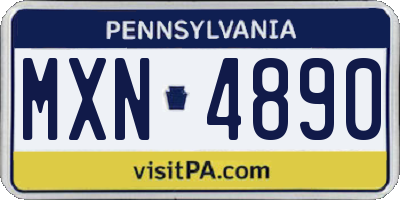 PA license plate MXN4890