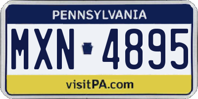 PA license plate MXN4895