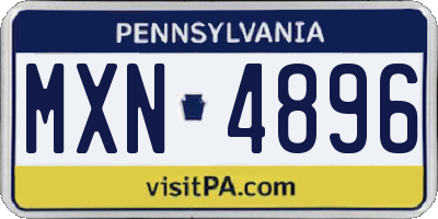 PA license plate MXN4896