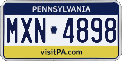 PA license plate MXN4898