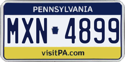 PA license plate MXN4899