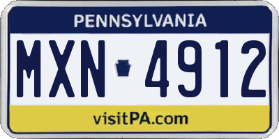 PA license plate MXN4912