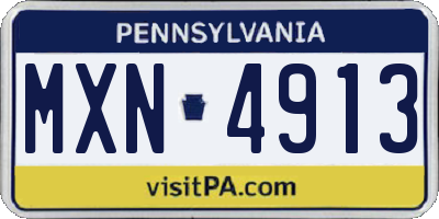 PA license plate MXN4913