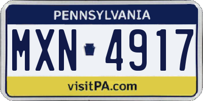 PA license plate MXN4917