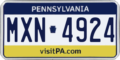 PA license plate MXN4924