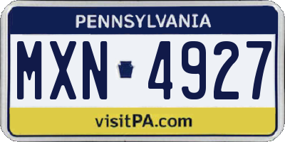 PA license plate MXN4927