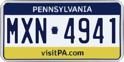 PA license plate MXN4941