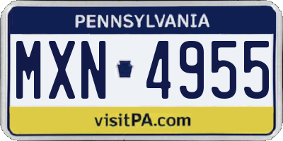 PA license plate MXN4955