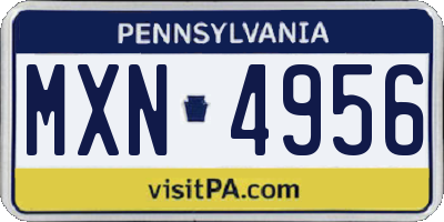PA license plate MXN4956