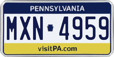 PA license plate MXN4959