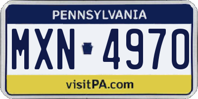 PA license plate MXN4970