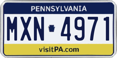 PA license plate MXN4971