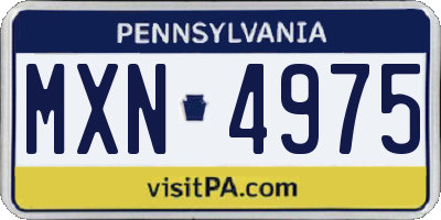 PA license plate MXN4975