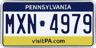 PA license plate MXN4979