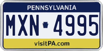 PA license plate MXN4995