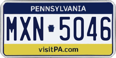 PA license plate MXN5046