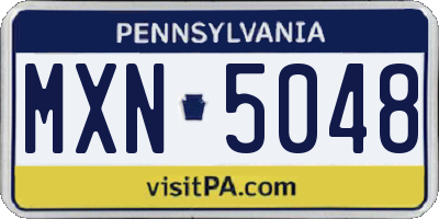 PA license plate MXN5048