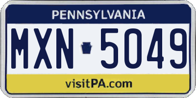PA license plate MXN5049